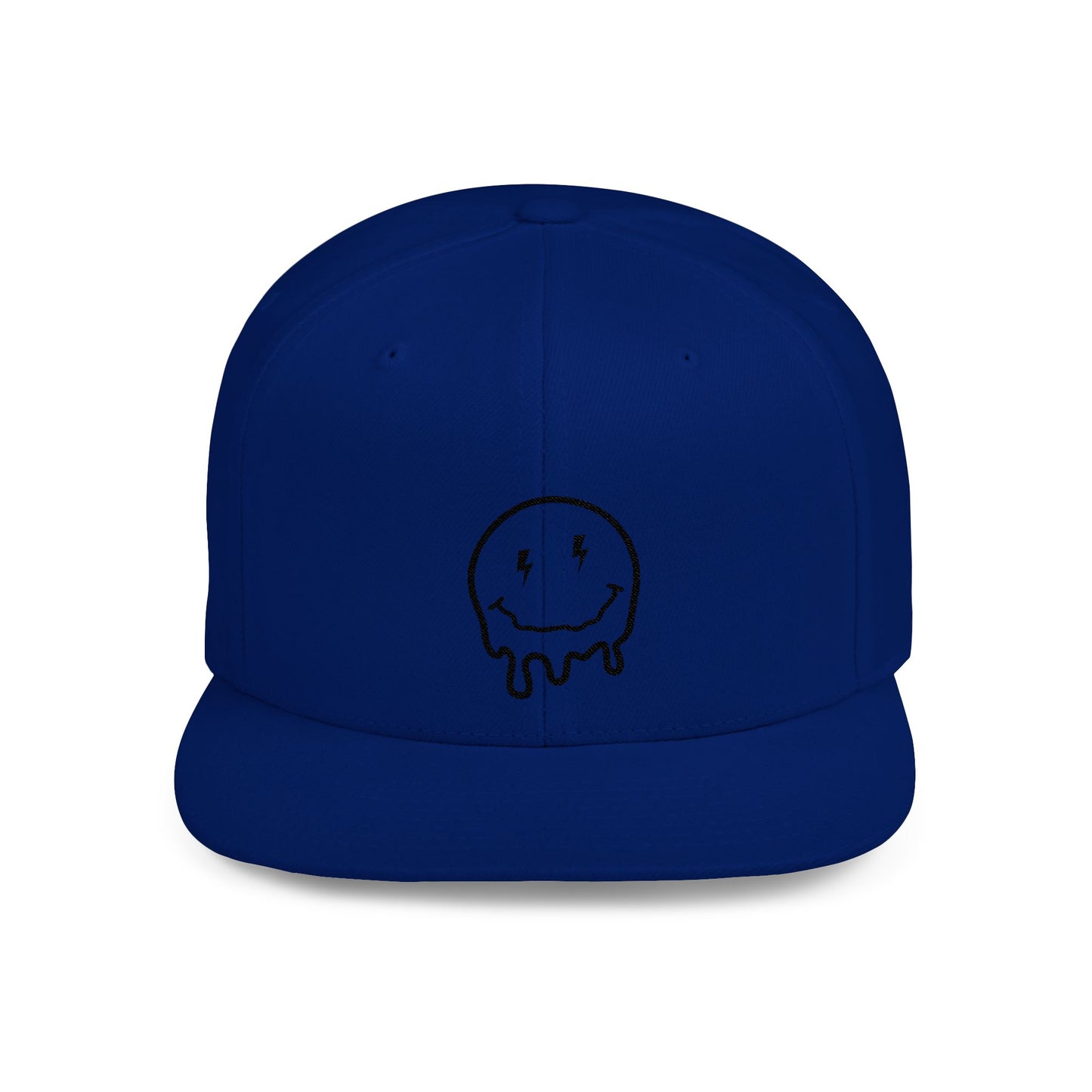 Drippy Smiley Flat Bill Snapback Hat - Trendy Cap for Streetwear Lovers