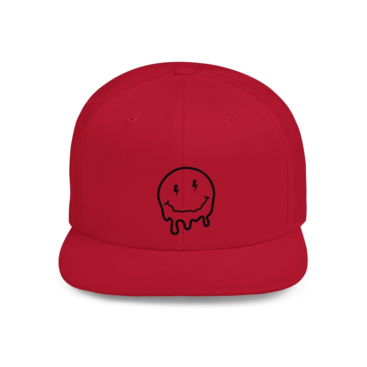 Drippy Smiley Flat Bill Snapback Hat - Trendy Cap for Streetwear Lovers