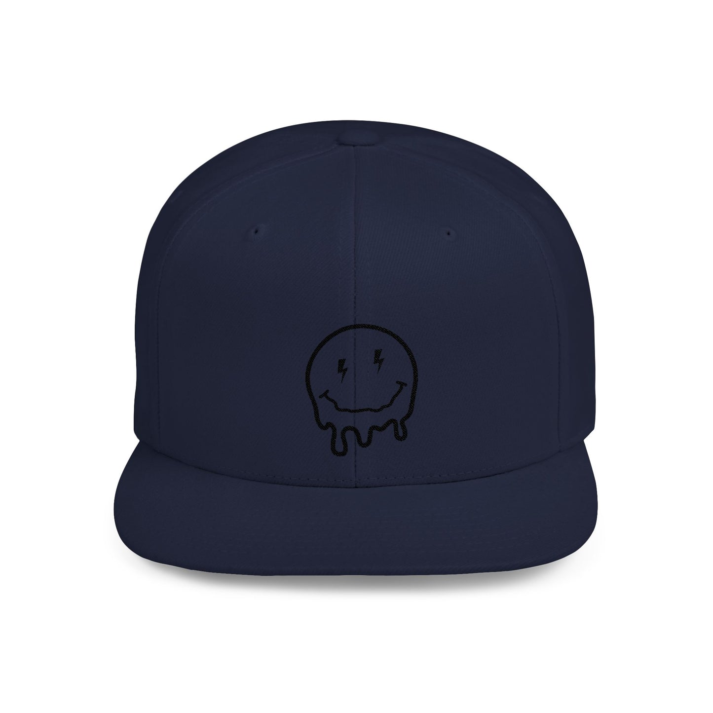 Drippy Smiley Flat Bill Snapback Hat - Trendy Cap for Streetwear Lovers