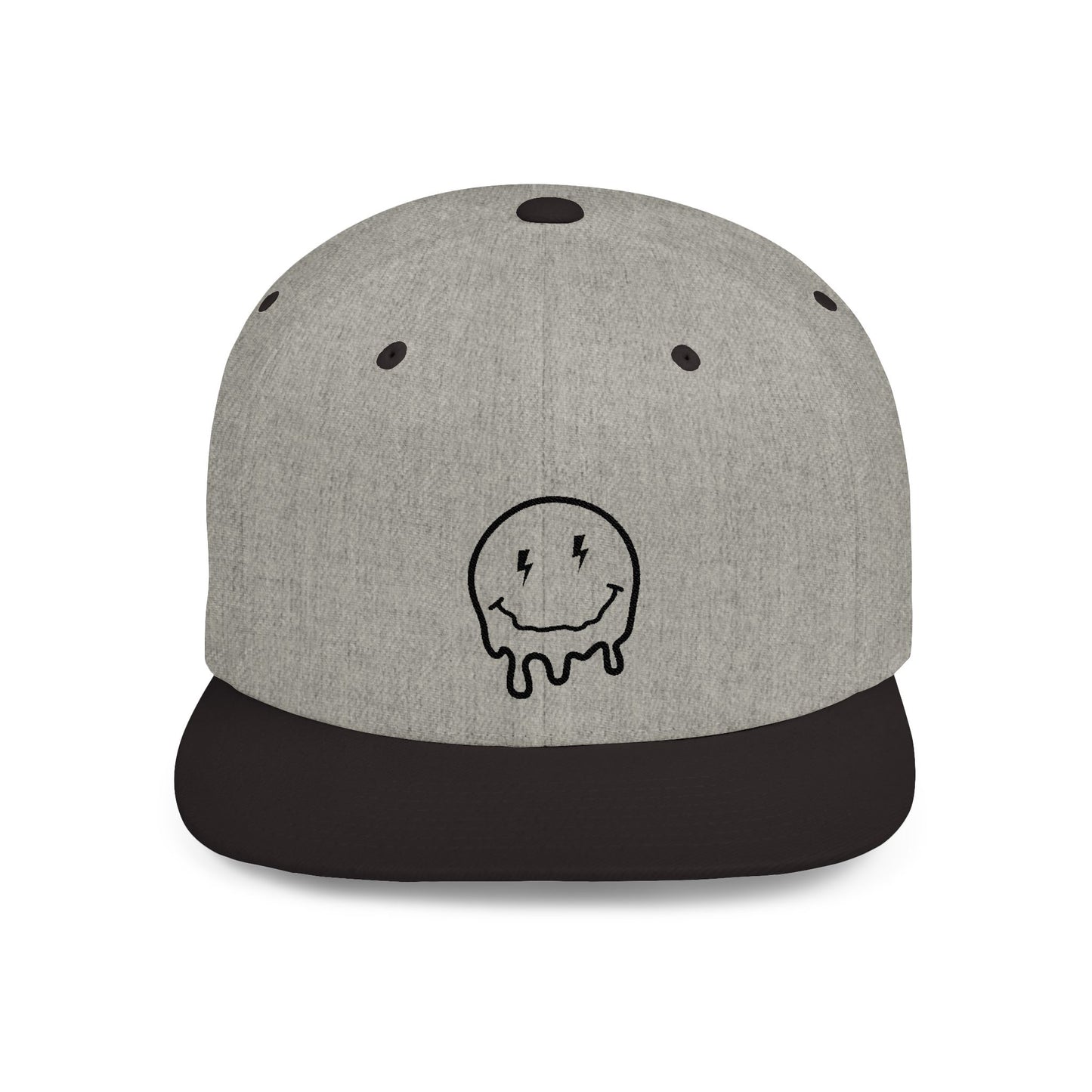Drippy Smiley Flat Bill Snapback Hat - Trendy Cap for Streetwear Lovers