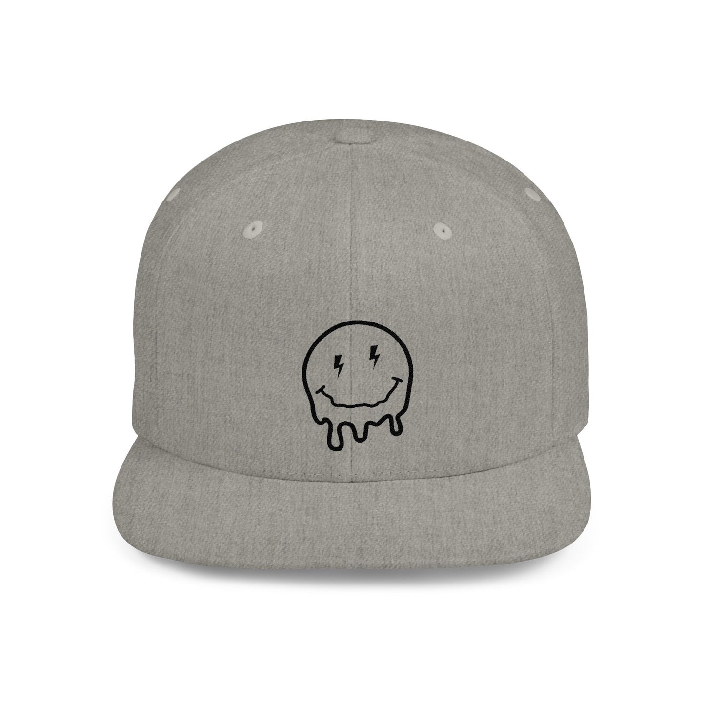 Drippy Smiley Flat Bill Snapback Hat - Trendy Cap for Streetwear Lovers