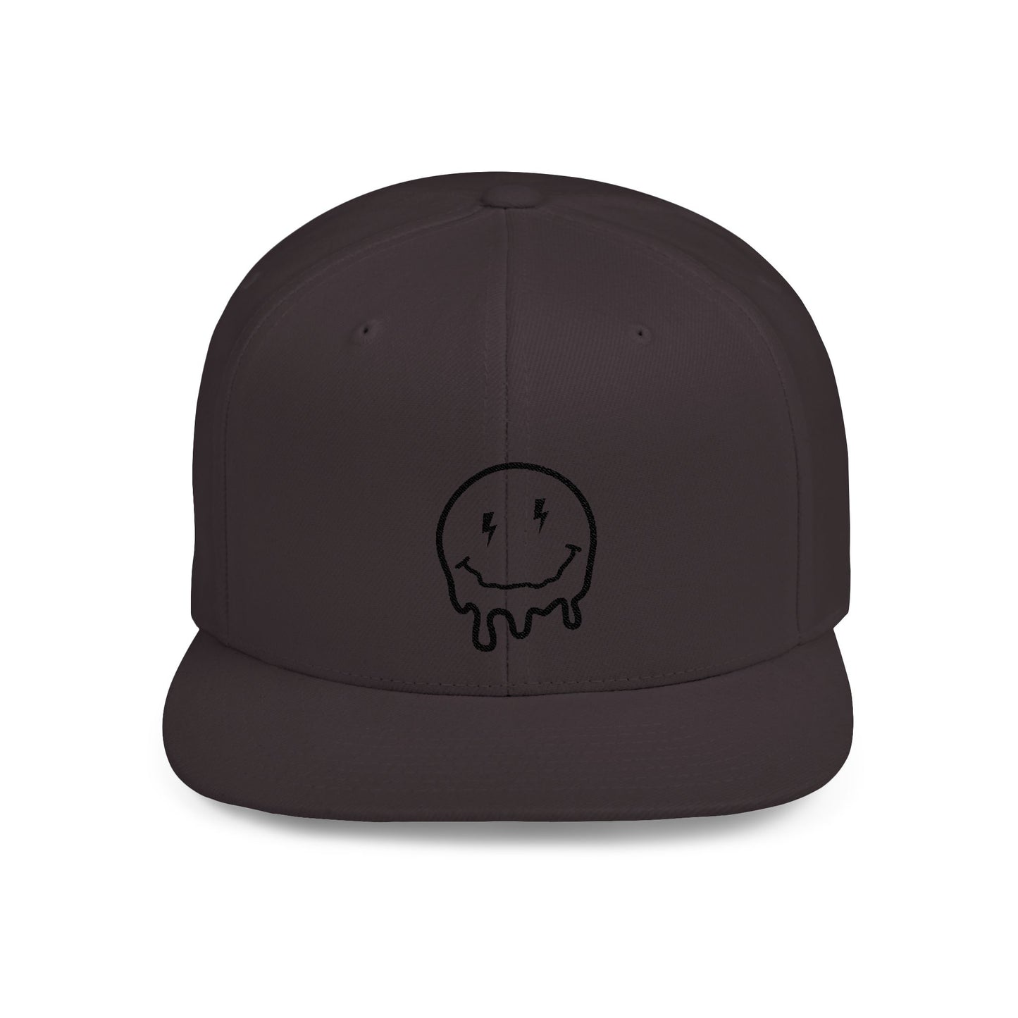 Drippy Smiley Flat Bill Snapback Hat - Trendy Cap for Streetwear Lovers