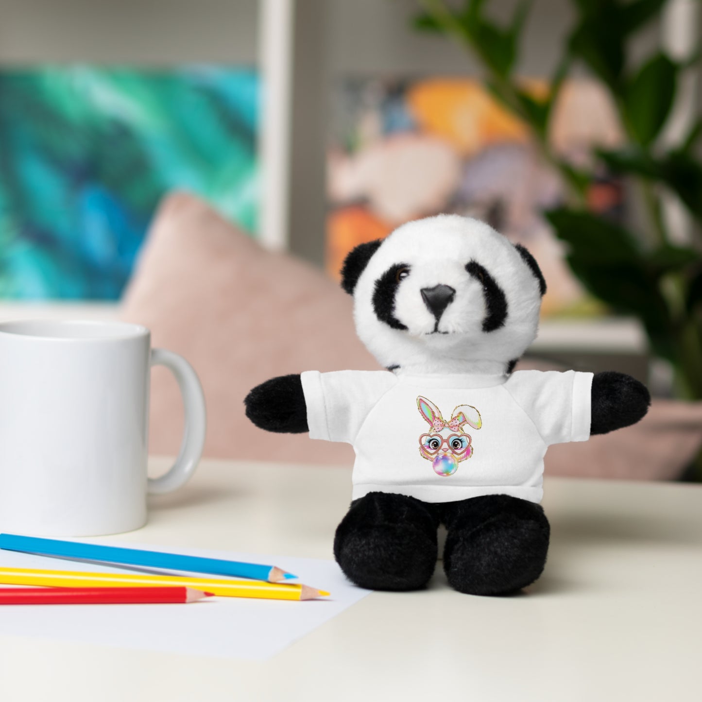 Plush Animal with Bunny Tee