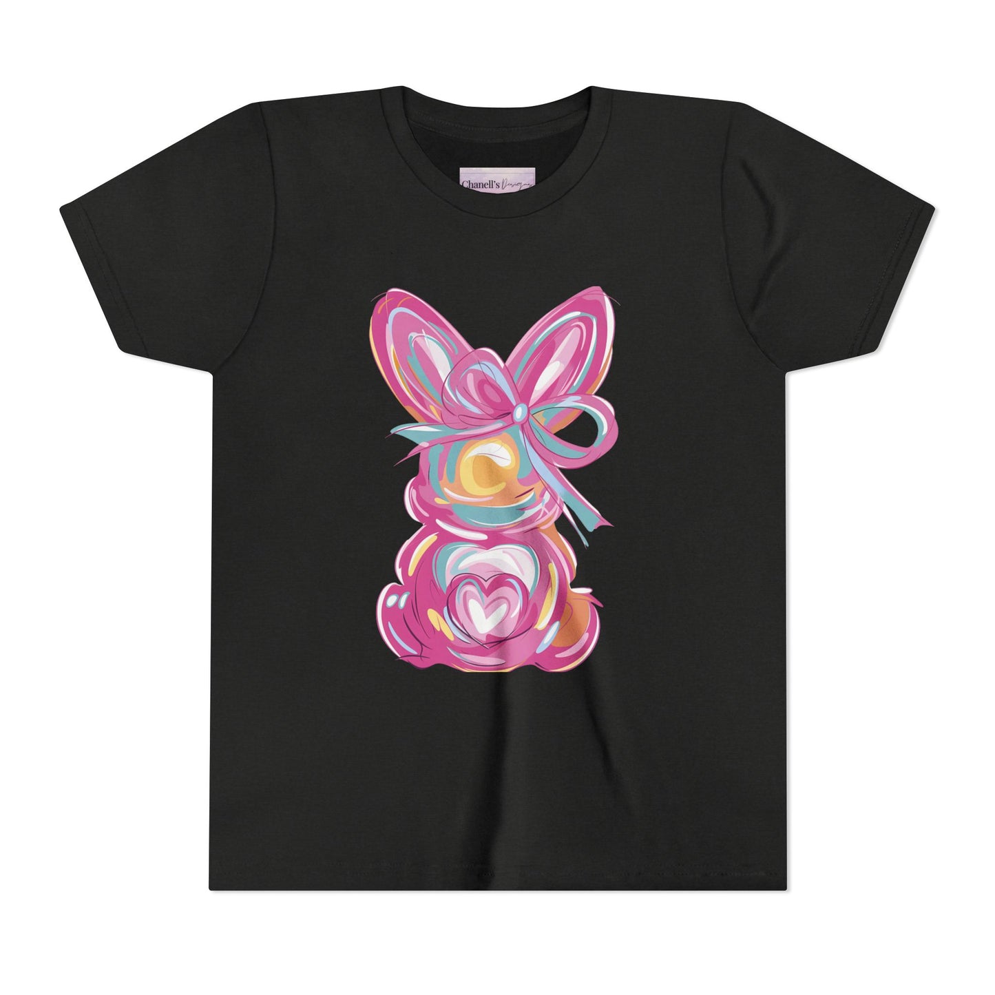 Easter Bunny Youth Short Sleeve Tee – Bright and Playful Rabbit Design for Spring Celebrations