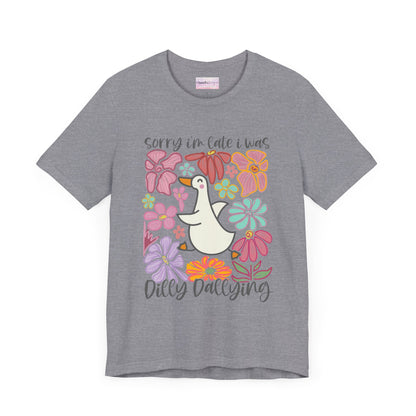 Whimsical Floral 'Sorry I'm Late' Unisex T-Shirt