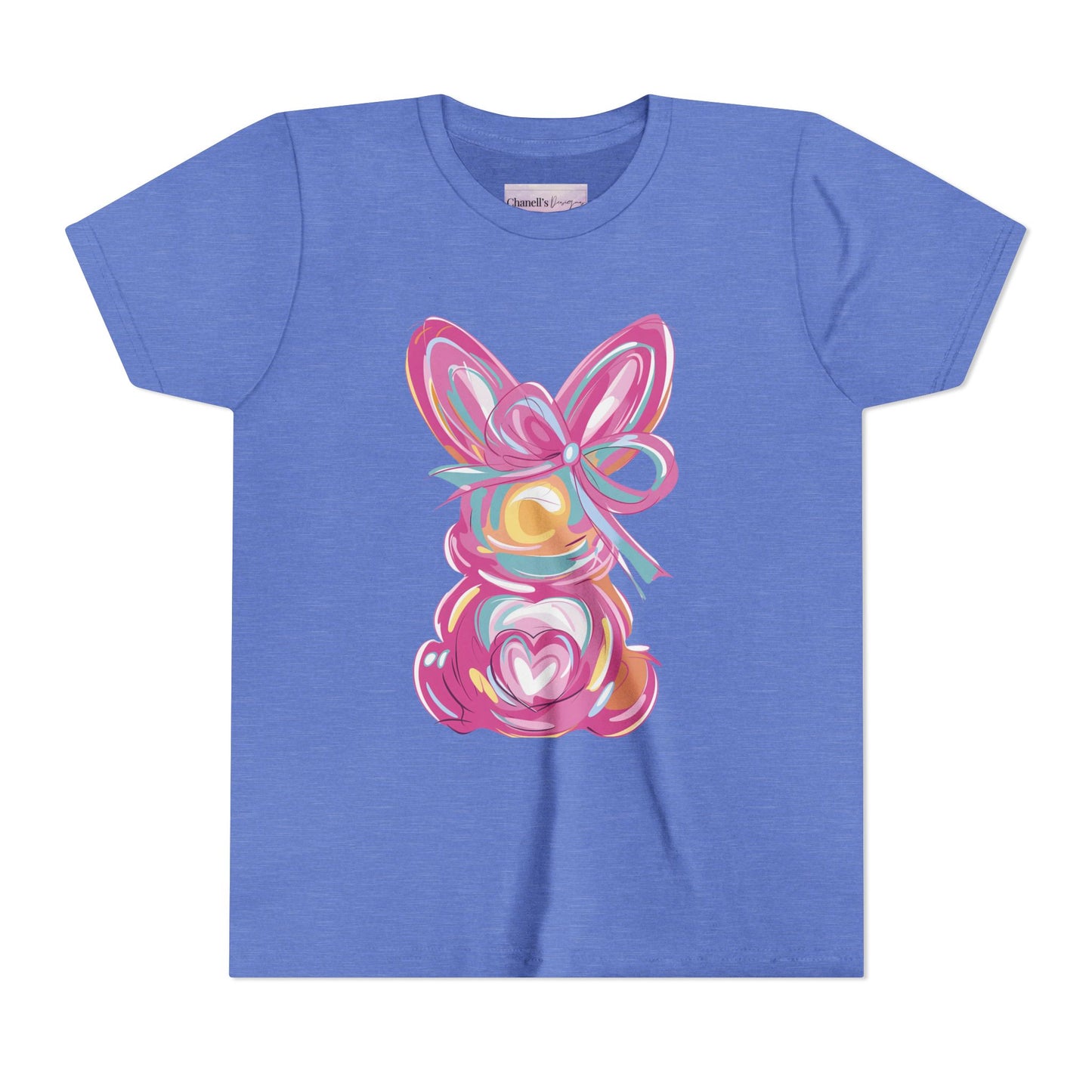 Easter Bunny Youth Short Sleeve Tee – Bright and Playful Rabbit Design for Spring Celebrations
