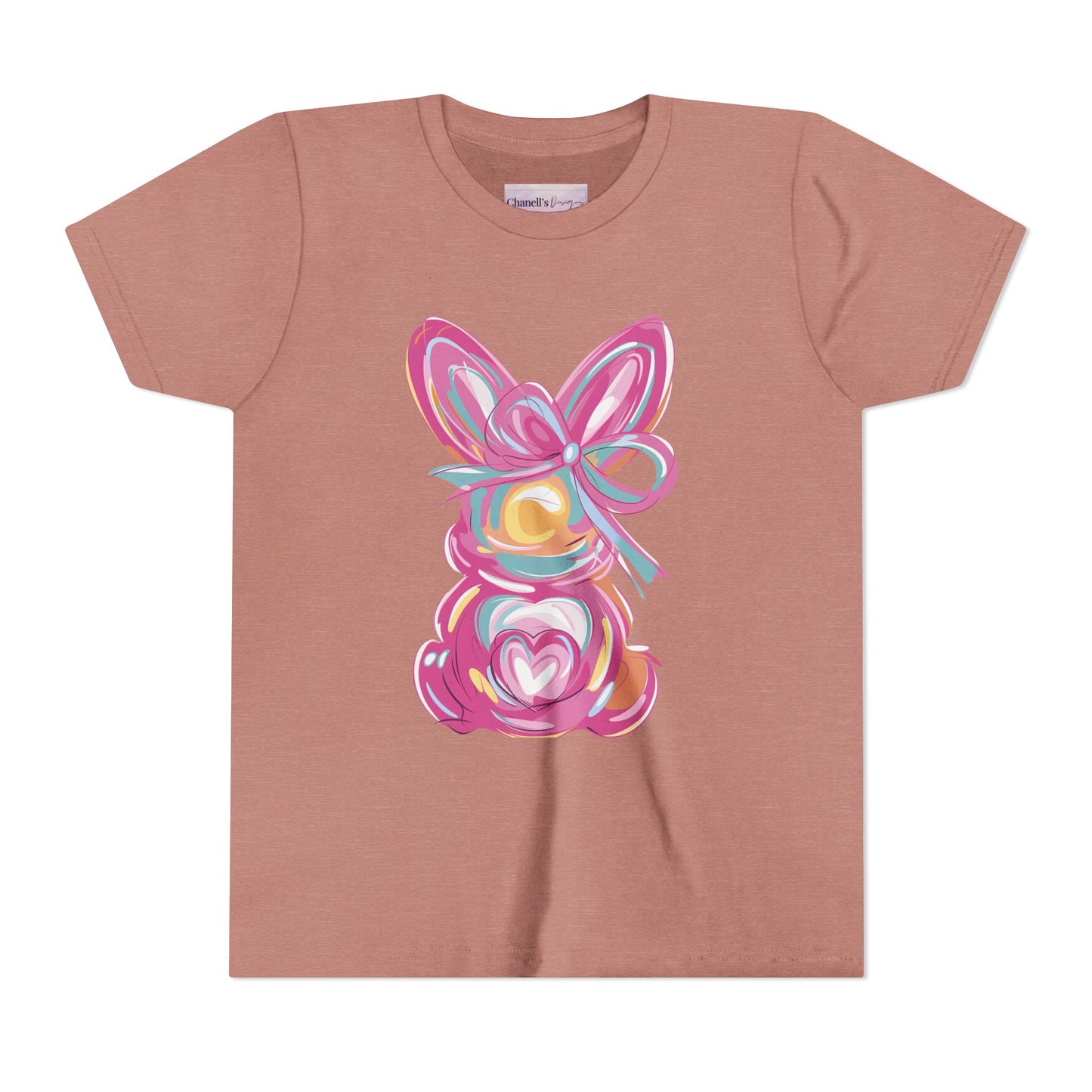 Easter Bunny Youth Short Sleeve Tee – Bright and Playful Rabbit Design for Spring Celebrations