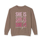 Empowering Women Crewneck Sweatshirt - 'She Is Fierce, Worthy, Enough'
