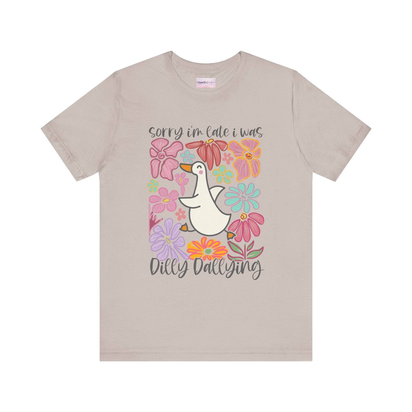 Whimsical Floral 'Sorry I'm Late' Unisex T-Shirt