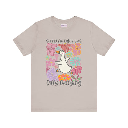 Whimsical Floral 'Sorry I'm Late' Unisex T-Shirt