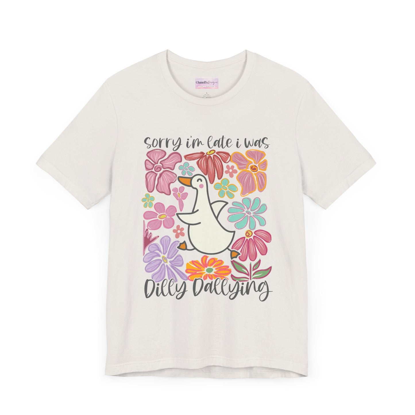 Whimsical Floral 'Sorry I'm Late' Unisex T-Shirt