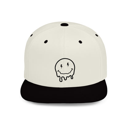 Drippy Smiley Flat Bill Snapback Hat - Trendy Cap for Streetwear Lovers