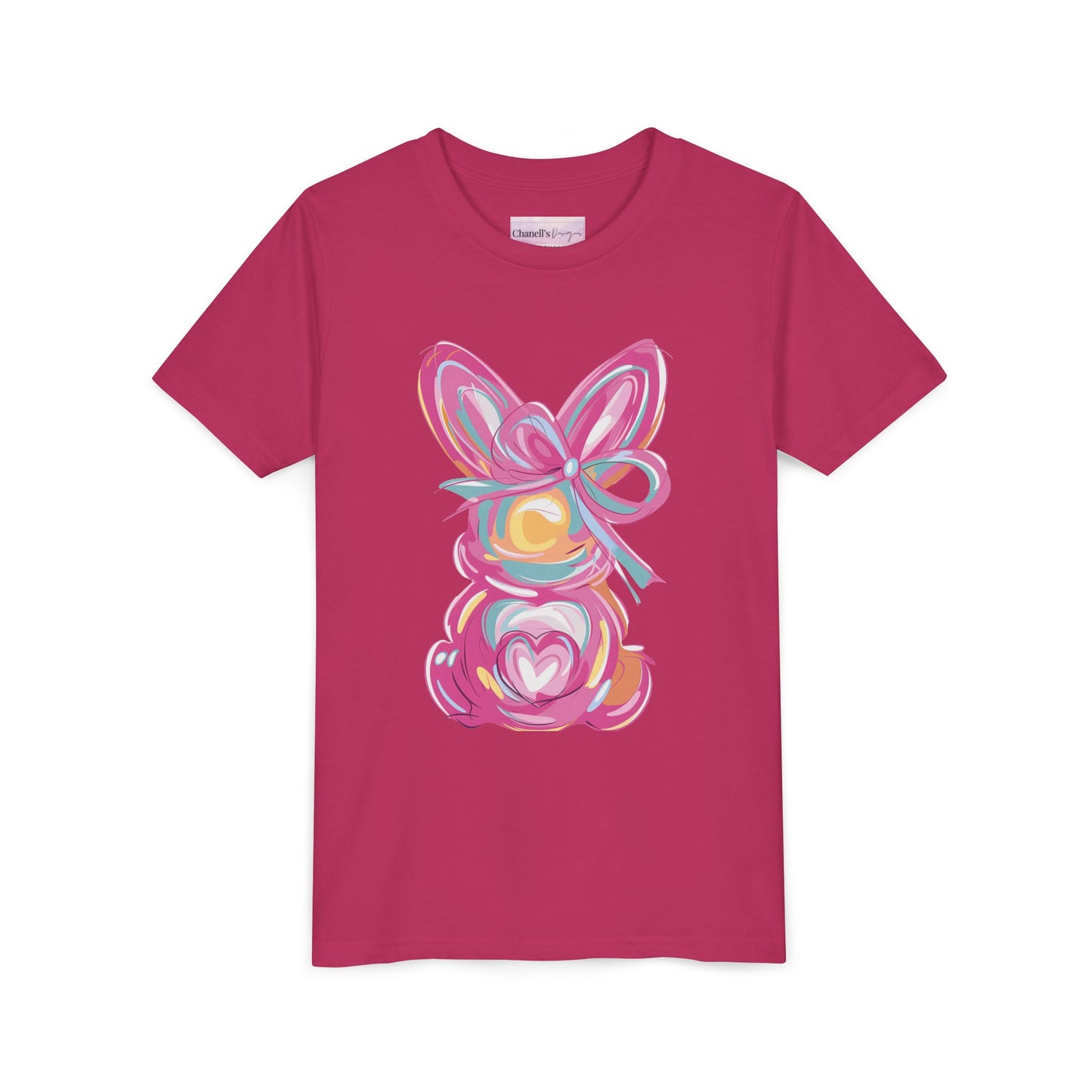 Easter Bunny Youth Short Sleeve Tee – Bright and Playful Rabbit Design for Spring Celebrations