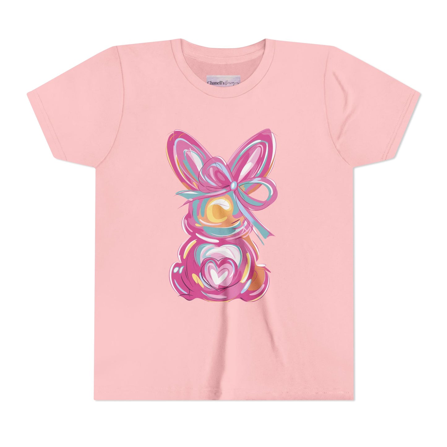 Easter Bunny Youth Short Sleeve Tee – Bright and Playful Rabbit Design for Spring Celebrations