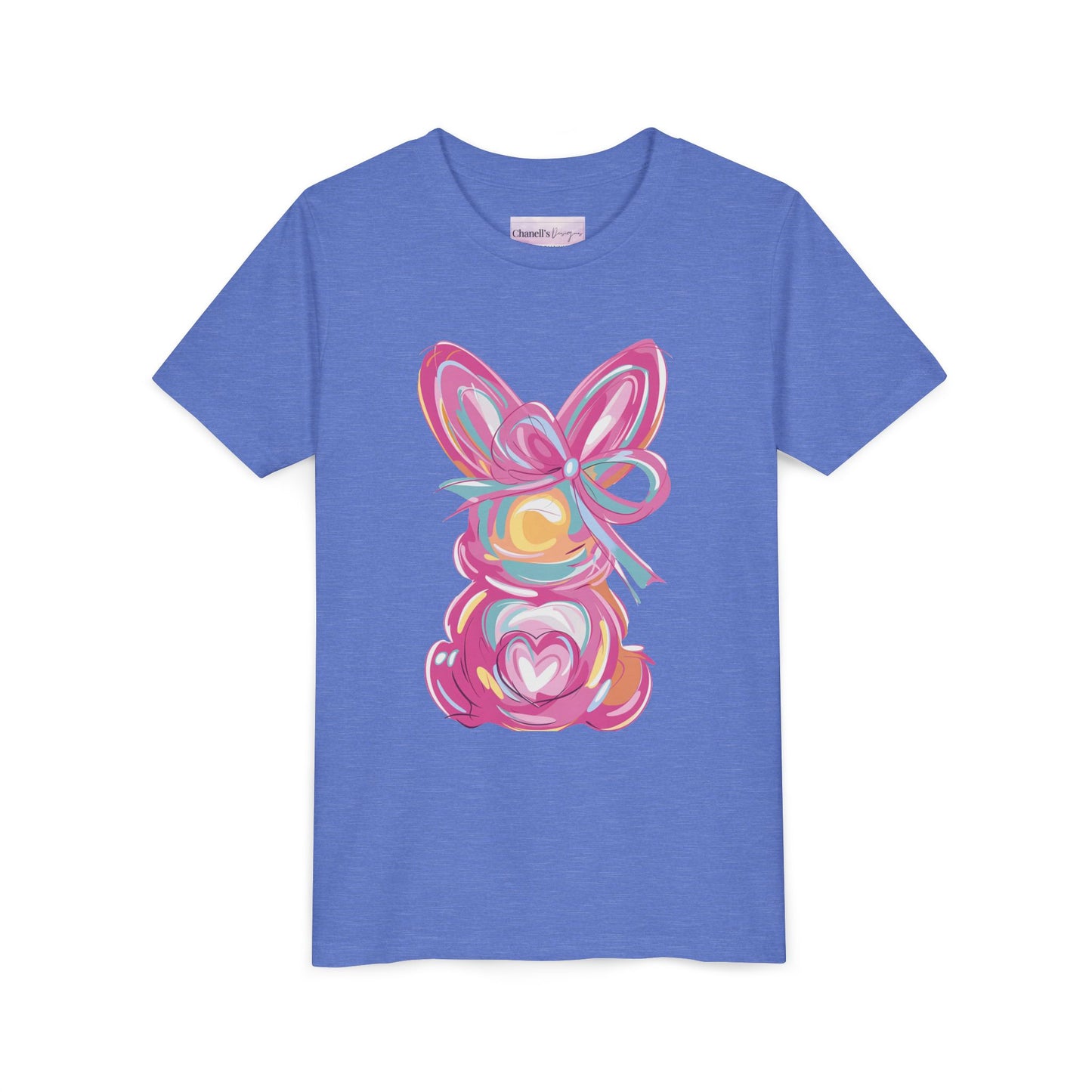 Easter Bunny Youth Short Sleeve Tee – Bright and Playful Rabbit Design for Spring Celebrations
