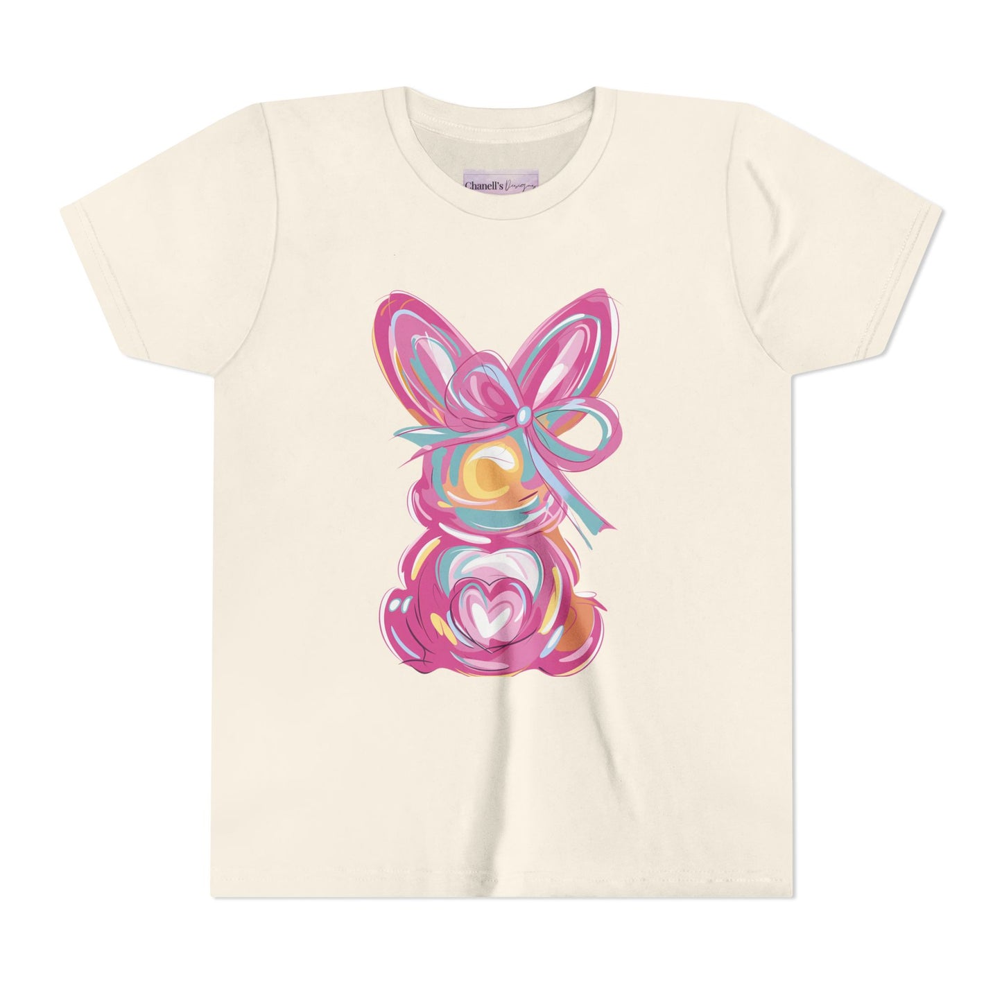 Easter Bunny Youth Short Sleeve Tee – Bright and Playful Rabbit Design for Spring Celebrations