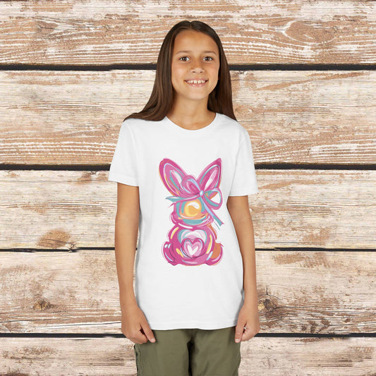 Easter Bunny Youth Short Sleeve Tee – Bright and Playful Rabbit Design for Spring Celebrations