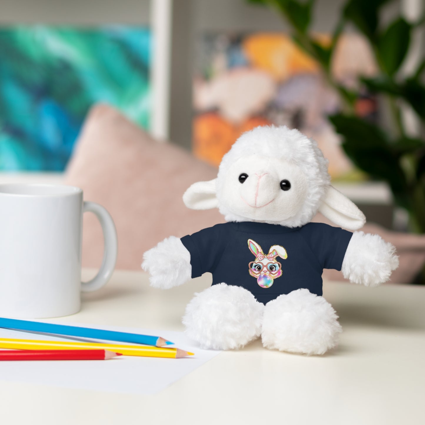 Plush Animal with Bunny Tee