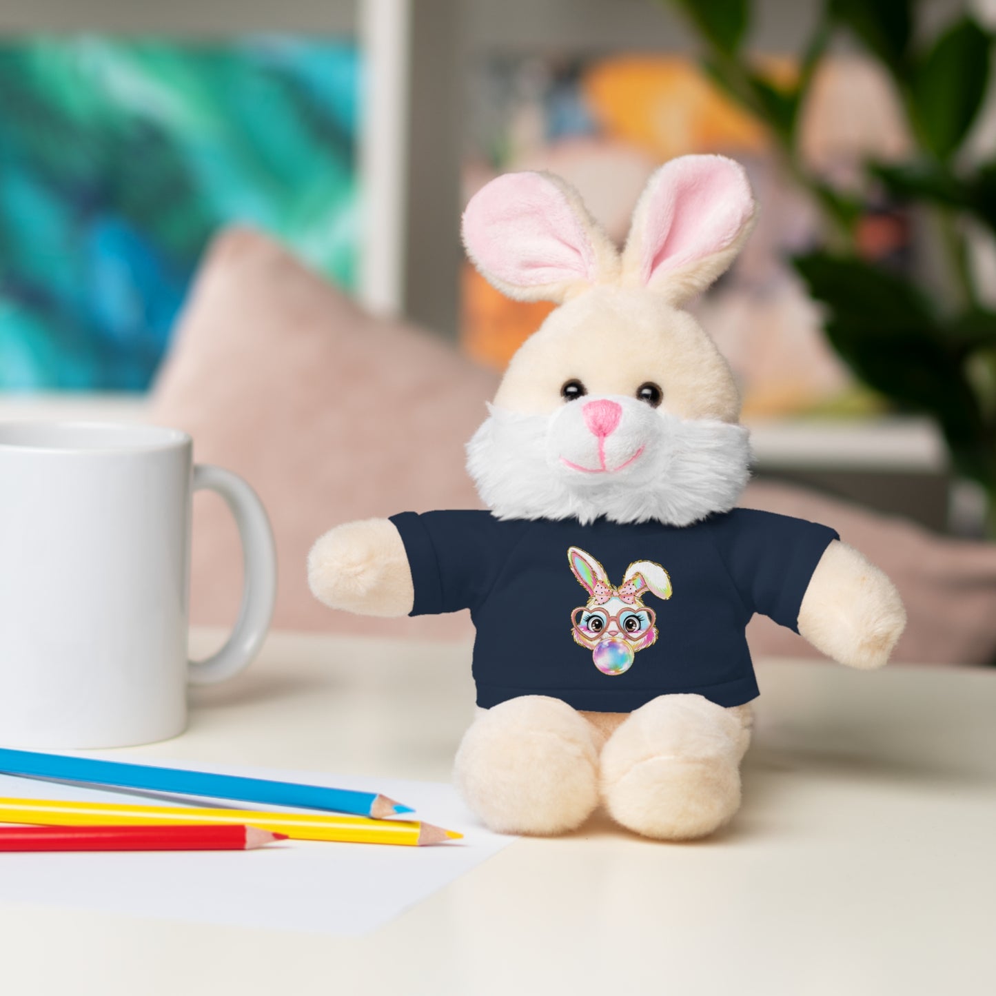 Plush Animal with Bunny Tee