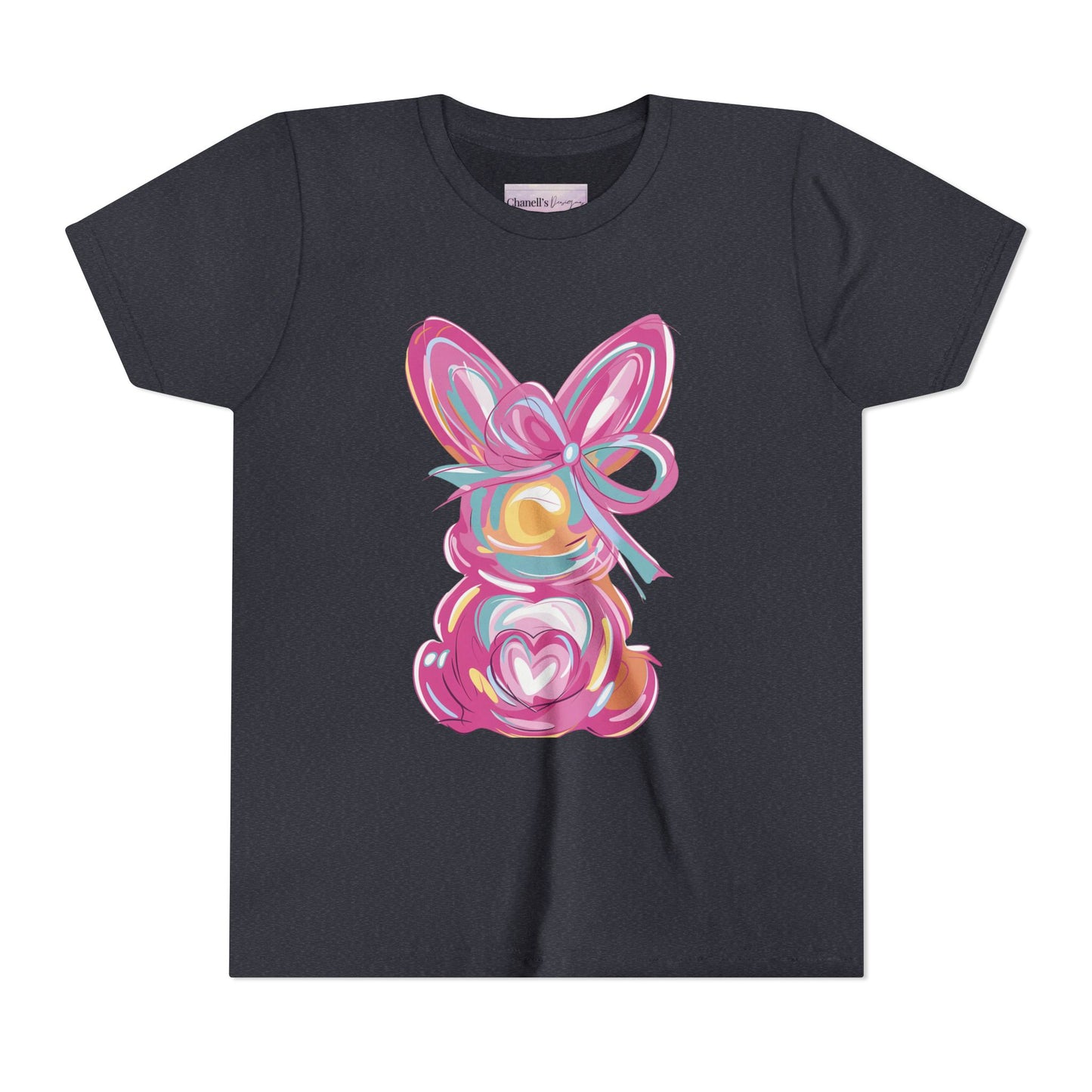 Easter Bunny Youth Short Sleeve Tee – Bright and Playful Rabbit Design for Spring Celebrations