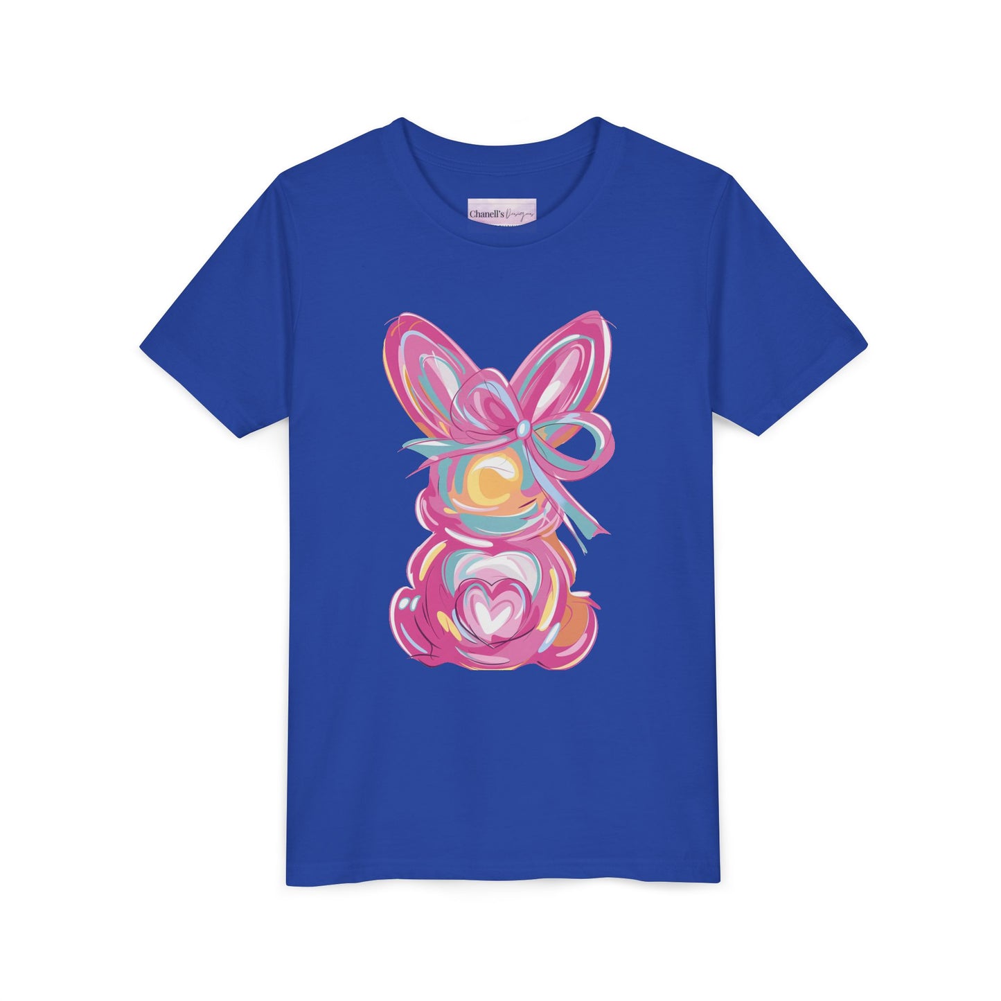 Easter Bunny Youth Short Sleeve Tee – Bright and Playful Rabbit Design for Spring Celebrations