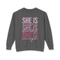 Empowering Women Crewneck Sweatshirt - 'She Is Fierce, Worthy, Enough'