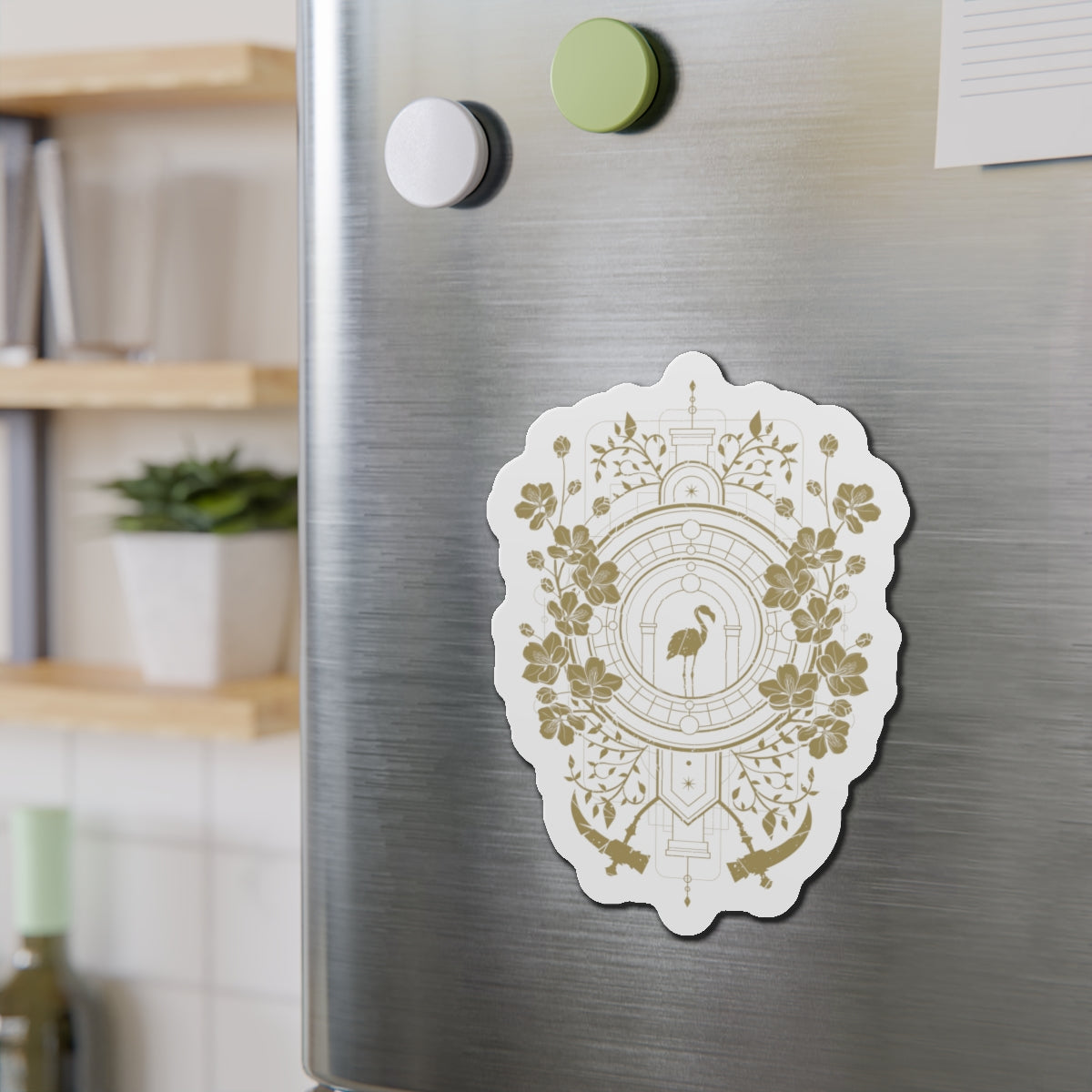 Sleep Token Magnet — Vintage Botanical Flamingo Design