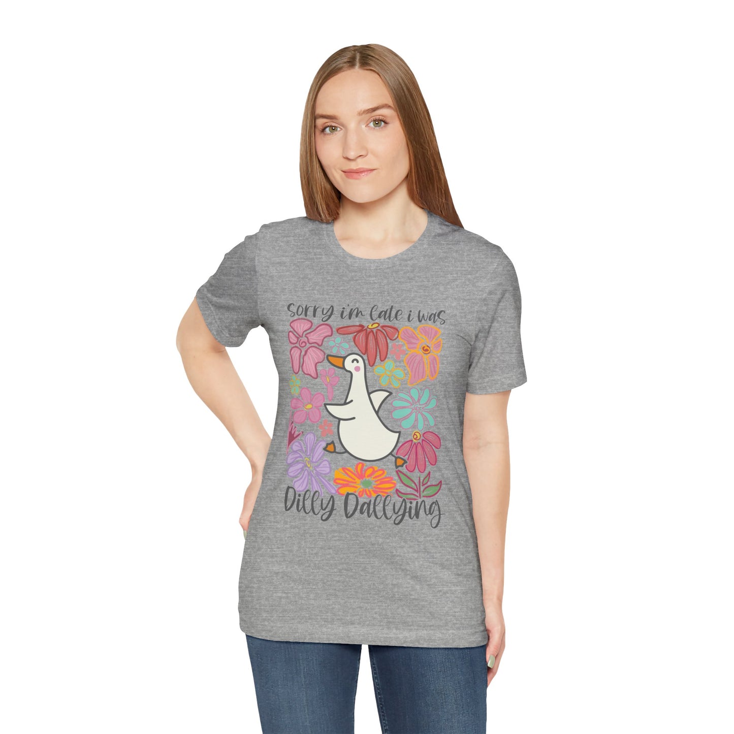 Whimsical Floral 'Sorry I'm Late' Unisex T-Shirt