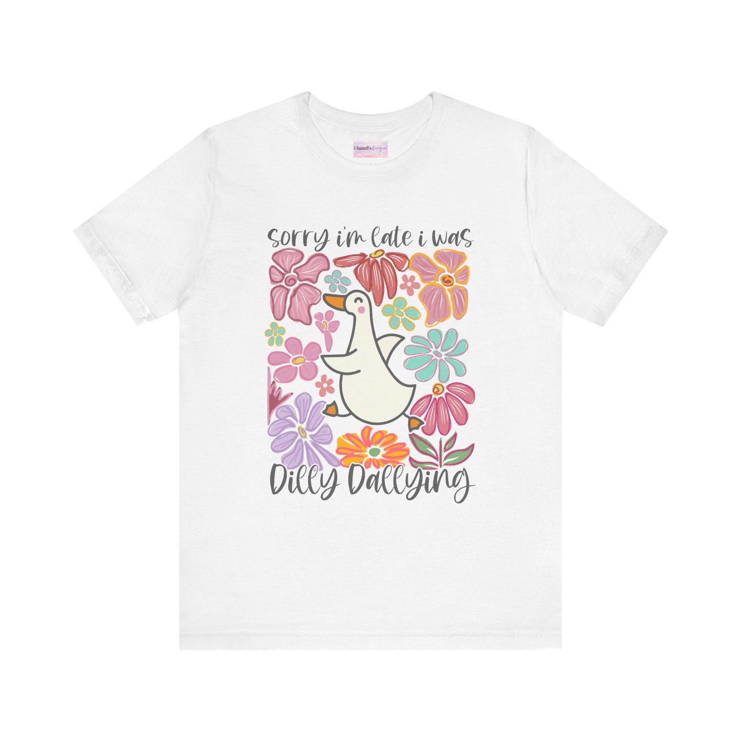 Whimsical Floral 'Sorry I'm Late' Unisex T-Shirt