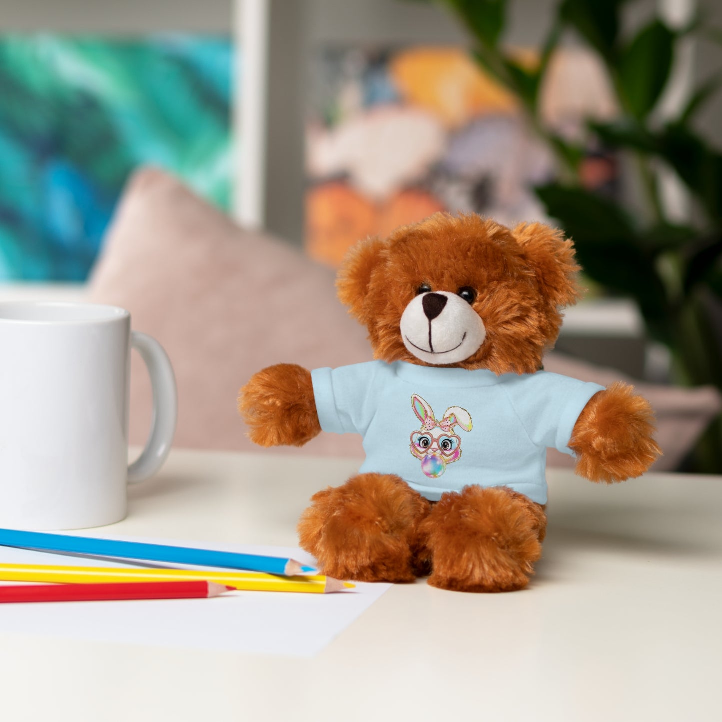 Plush Animal with Bunny Tee