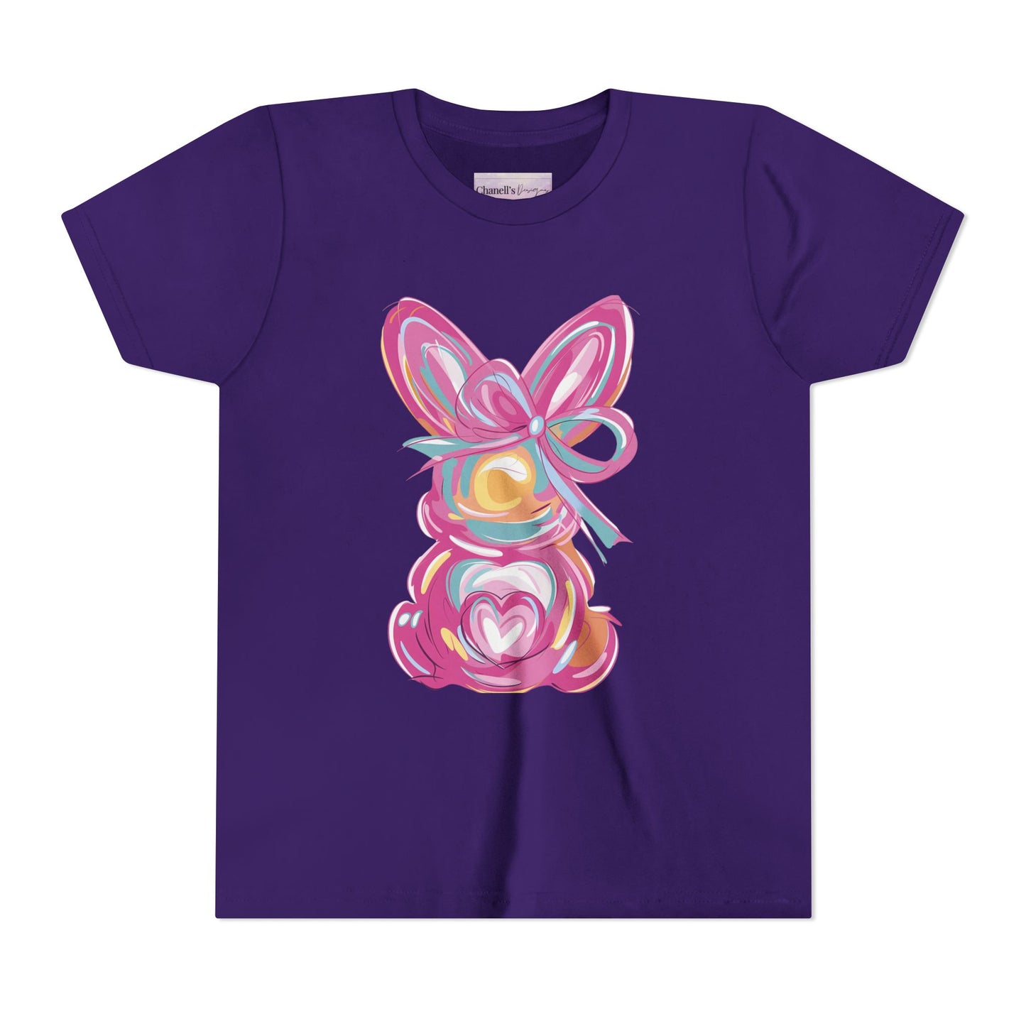 Easter Bunny Youth Short Sleeve Tee – Bright and Playful Rabbit Design for Spring Celebrations