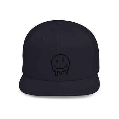 Drippy Smiley Flat Bill Snapback Hat - Trendy Cap for Streetwear Lovers