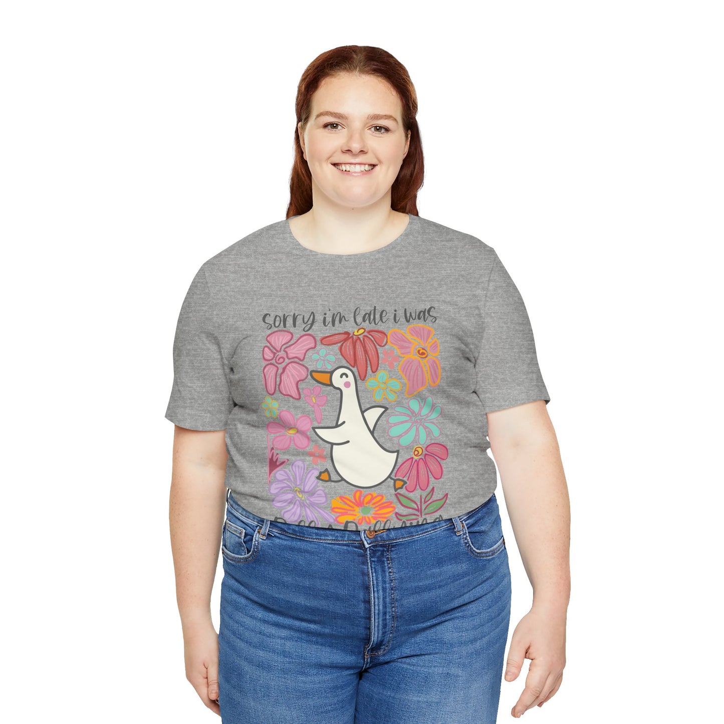 Whimsical Floral 'Sorry I'm Late' Unisex T-Shirt
