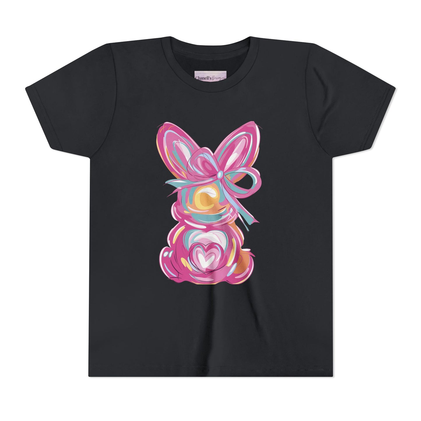 Easter Bunny Youth Short Sleeve Tee – Bright and Playful Rabbit Design for Spring Celebrations