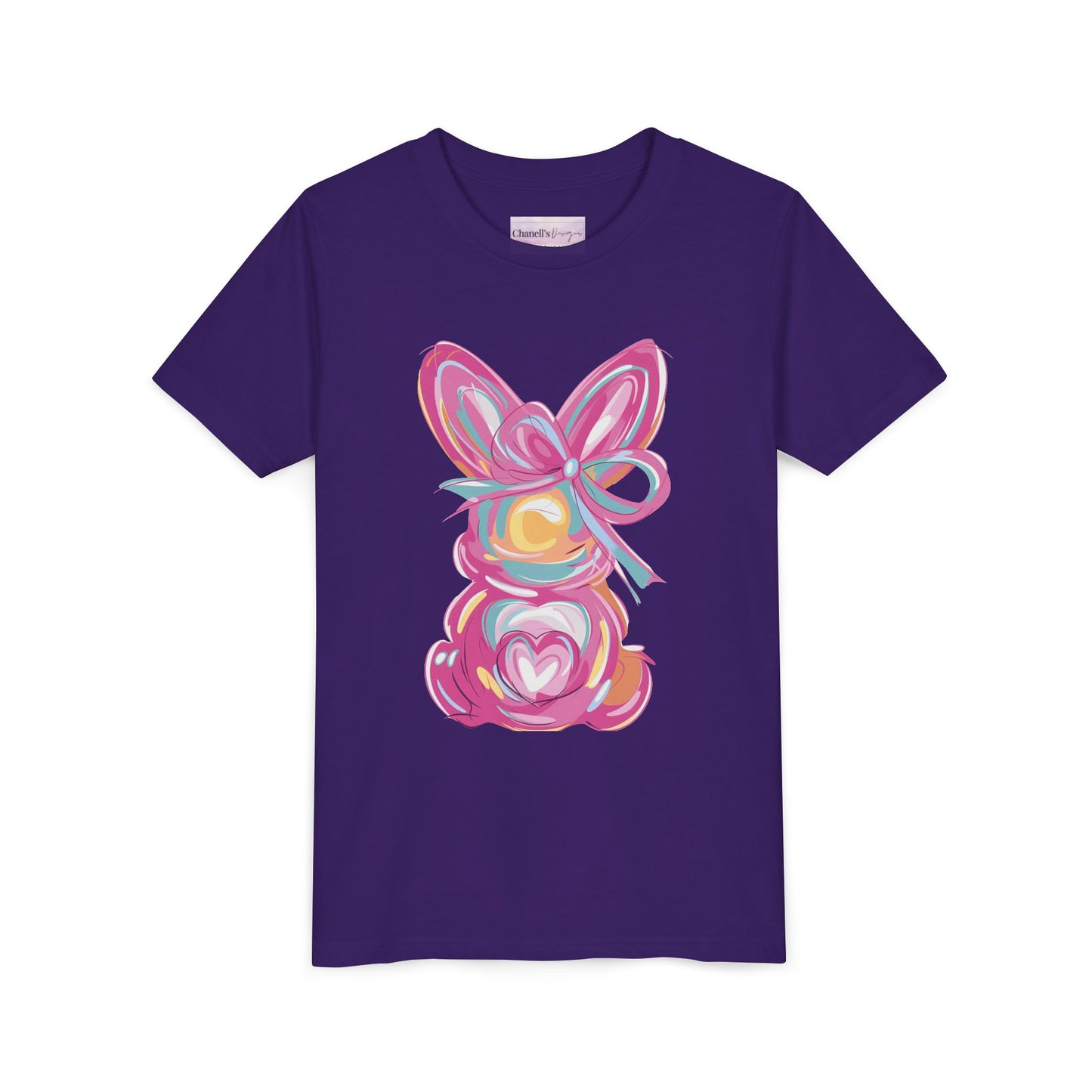 Easter Bunny Youth Short Sleeve Tee – Bright and Playful Rabbit Design for Spring Celebrations