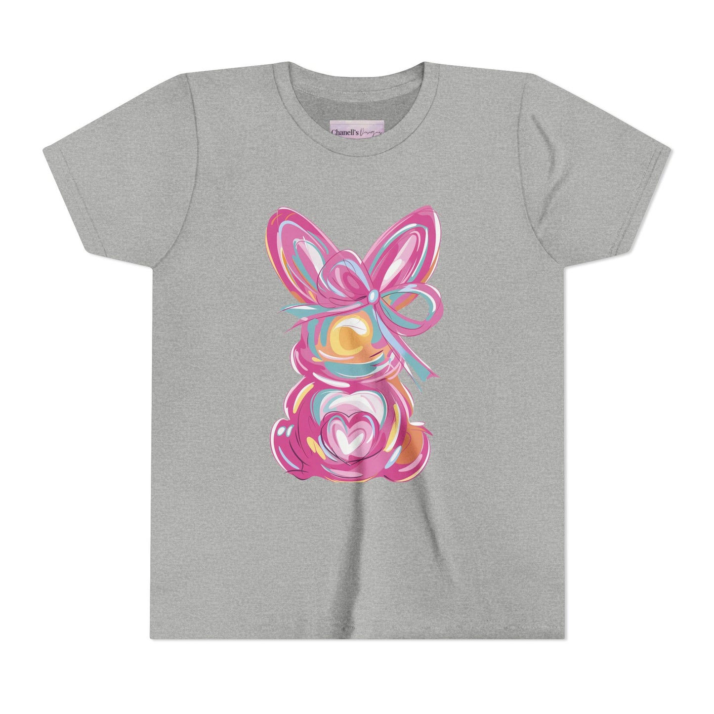 Easter Bunny Youth Short Sleeve Tee – Bright and Playful Rabbit Design for Spring Celebrations