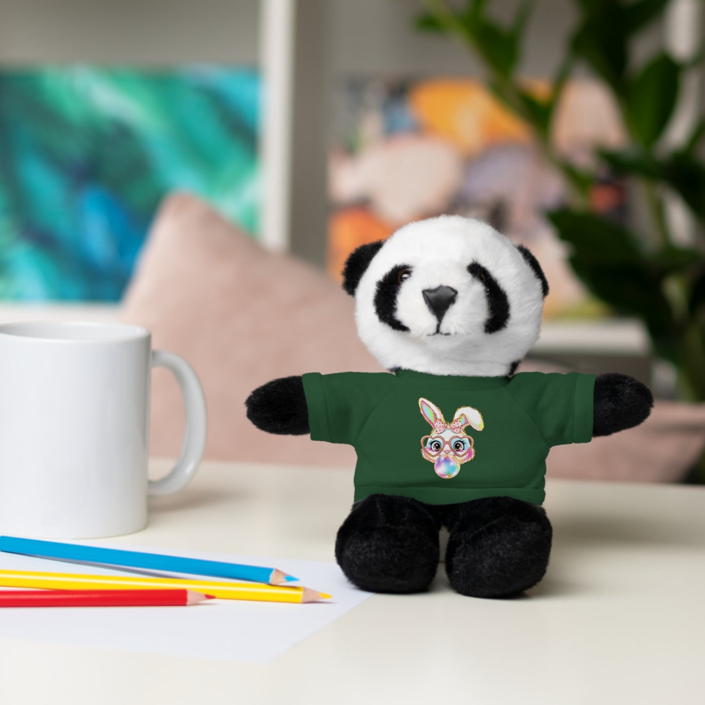 Plush Animal with Bunny Tee