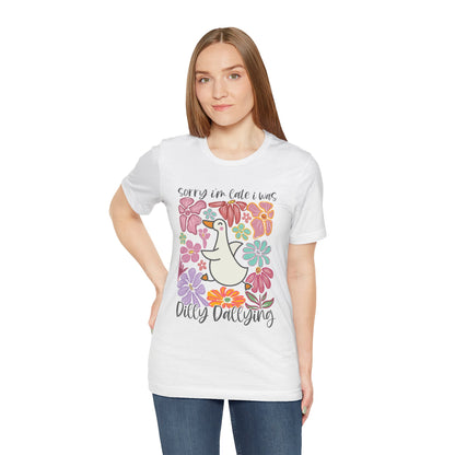 Whimsical Floral 'Sorry I'm Late' Unisex T-Shirt