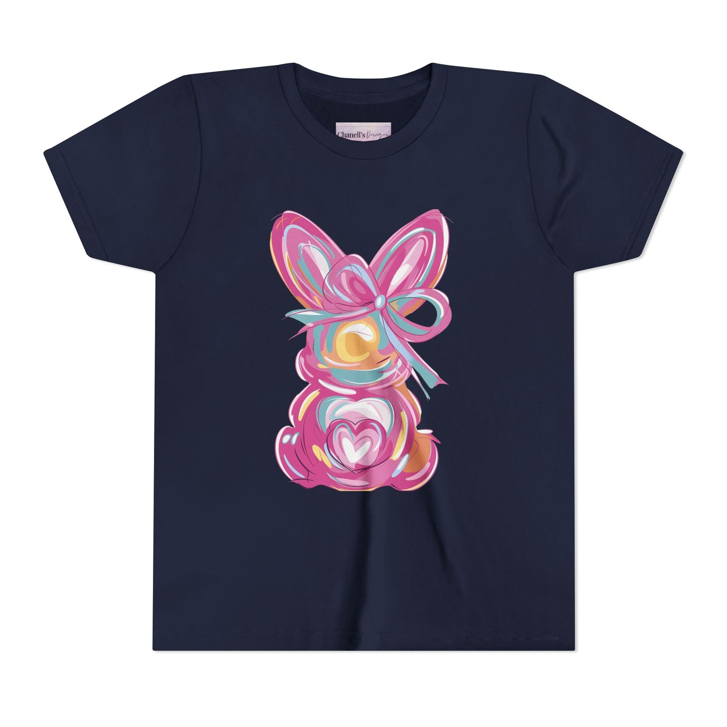 Easter Bunny Youth Short Sleeve Tee – Bright and Playful Rabbit Design for Spring Celebrations