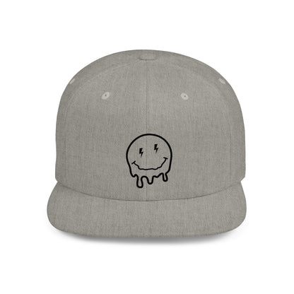Drippy Smiley Flat Bill Snapback Hat - Trendy Cap for Streetwear Lovers