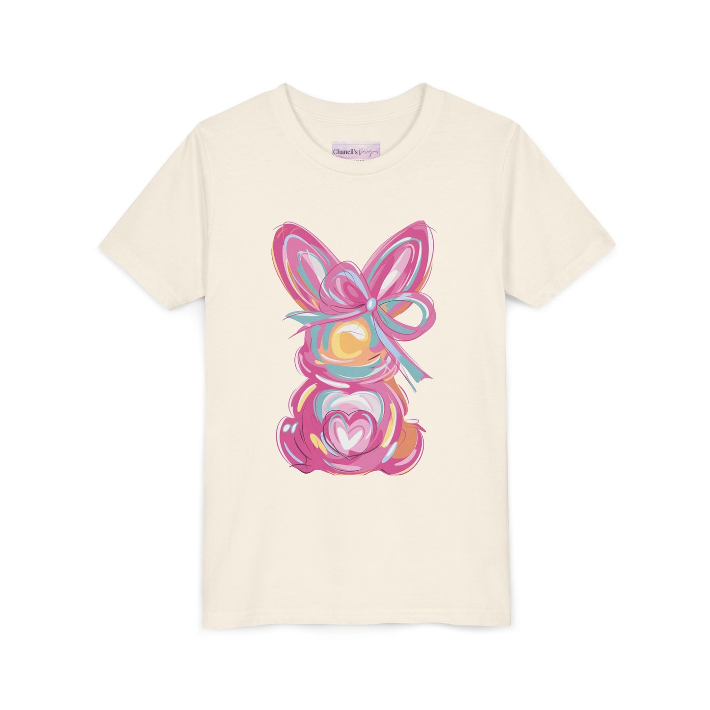 Easter Bunny Youth Short Sleeve Tee – Bright and Playful Rabbit Design for Spring Celebrations