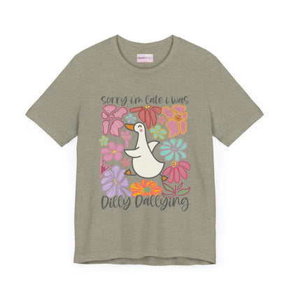 Whimsical Floral 'Sorry I'm Late' Unisex T-Shirt