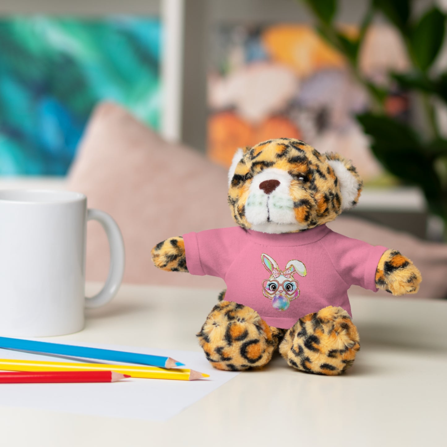 Plush Animal with Bunny Tee