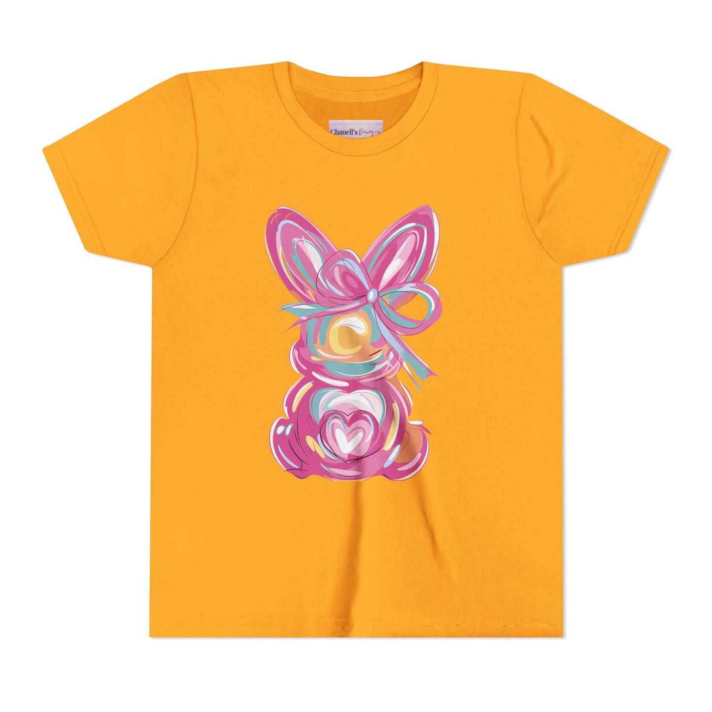 Easter Bunny Youth Short Sleeve Tee – Bright and Playful Rabbit Design for Spring Celebrations