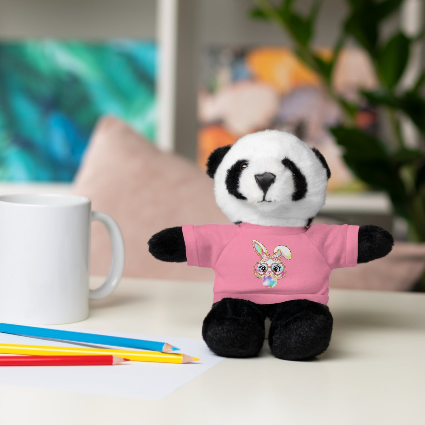 Plush Animal with Bunny Tee