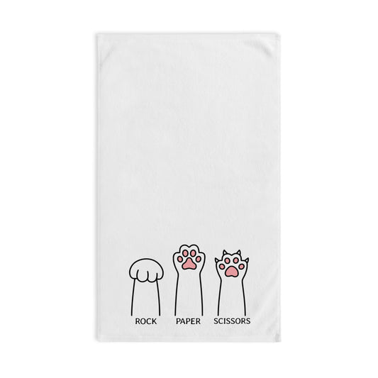 Cute Rock Paper Scissors Hand Towel - Fun Kitchen Accessory