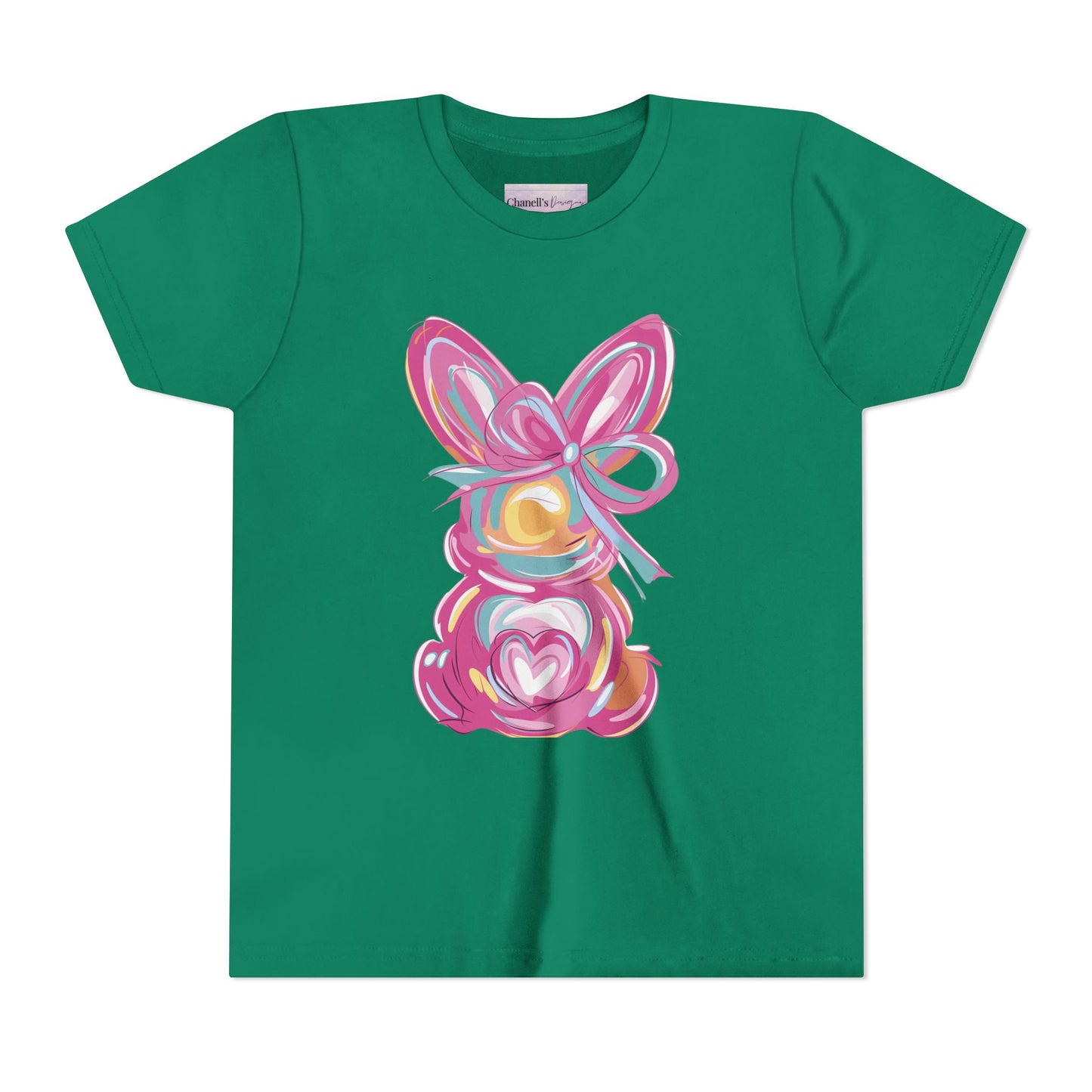 Easter Bunny Youth Short Sleeve Tee – Bright and Playful Rabbit Design for Spring Celebrations