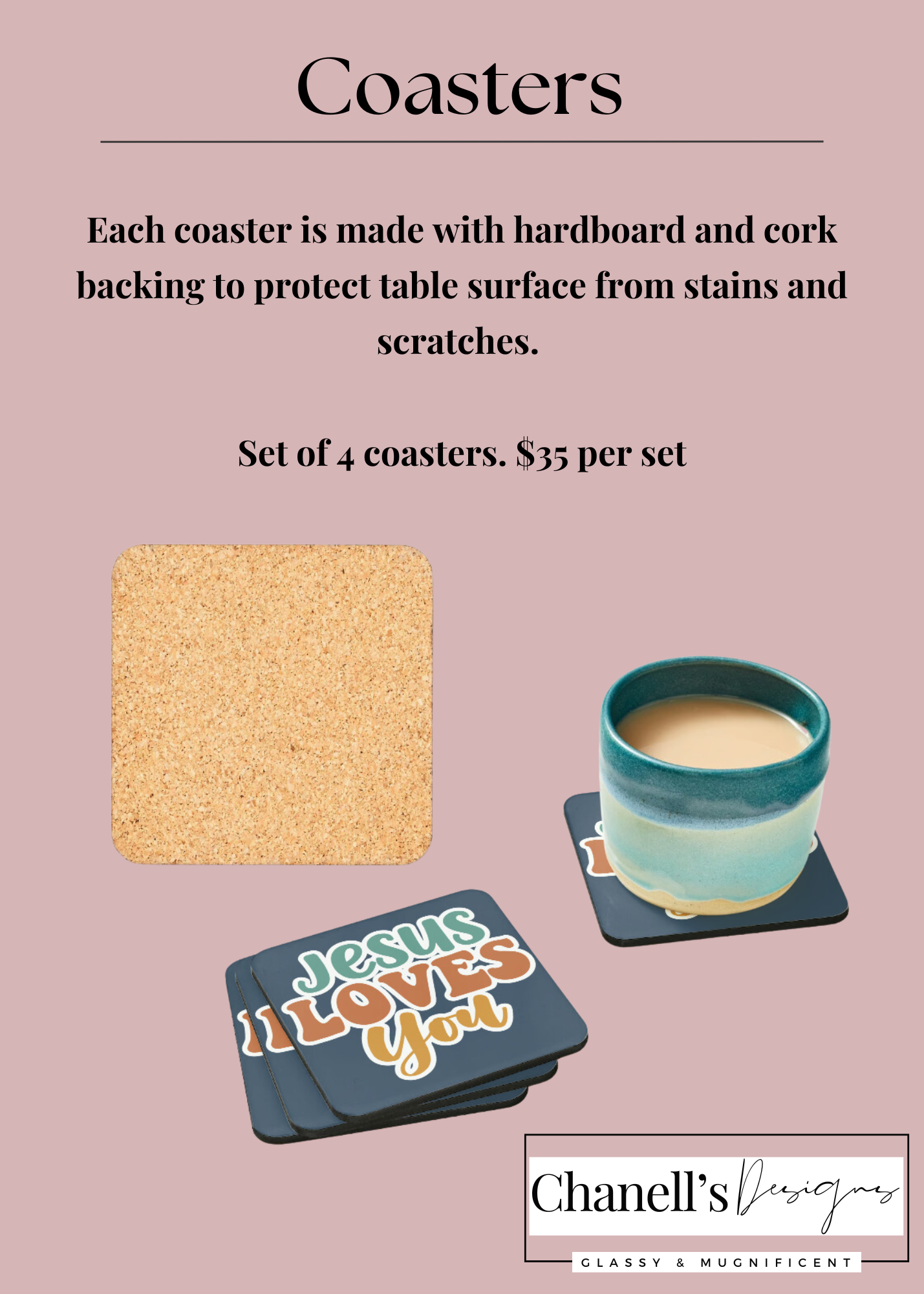 Dear Santa, I Regret Nothing Coasters Set of 4